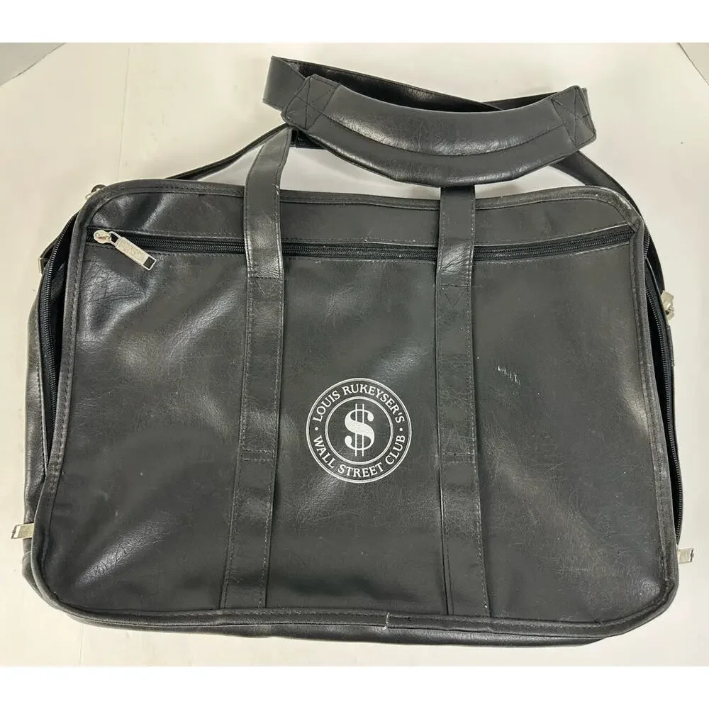 LOUIS RUKEYSER’S WALL STREET CLUB Expandable Satchel Messenger Bag *READ*